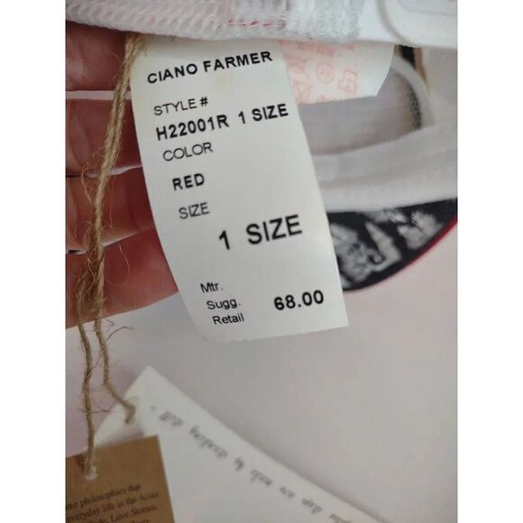 Ciano Farmer Samurai Baseball Hat Snapback Red NWT - Picture 4 of 16